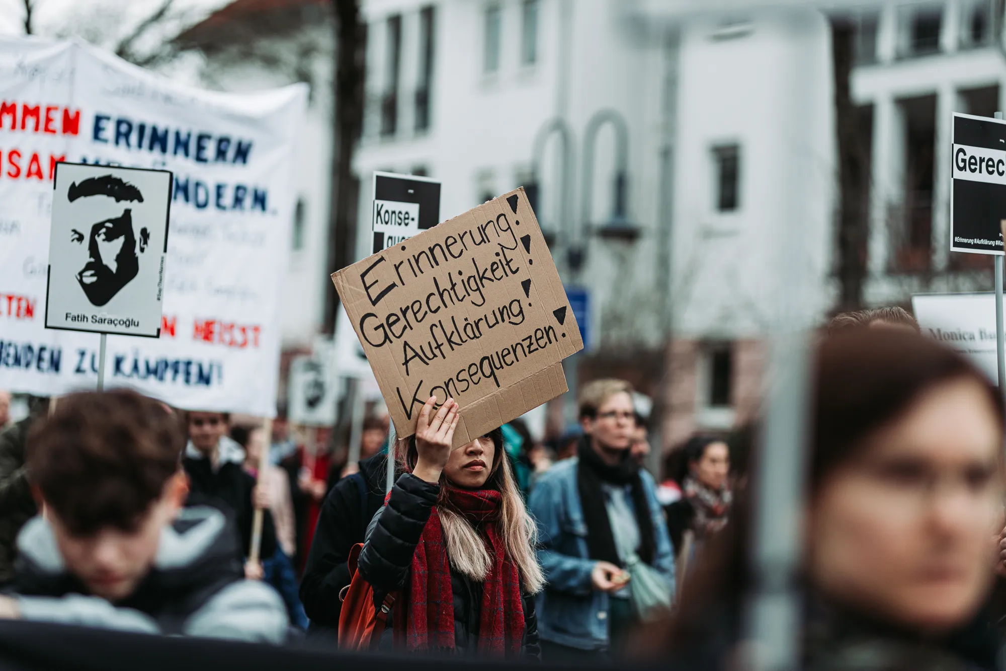 Demonstration anlässlich des Jahrestages des rassischen Anschlags in Hanau am 19. Februar 2020